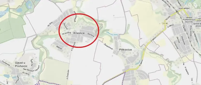 Prodej pozemku pro bydlení, Praha - Křeslice, 2300 m2