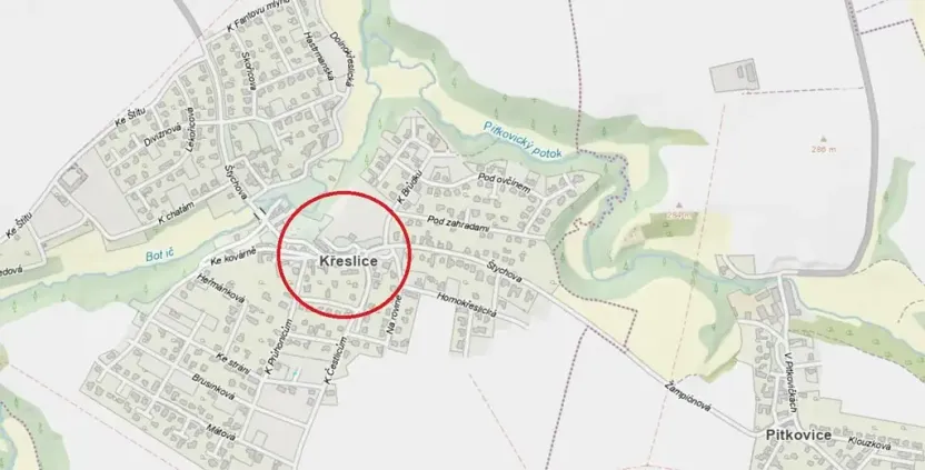 Prodej pozemku pro bydlení, Praha - Křeslice, 2300 m2