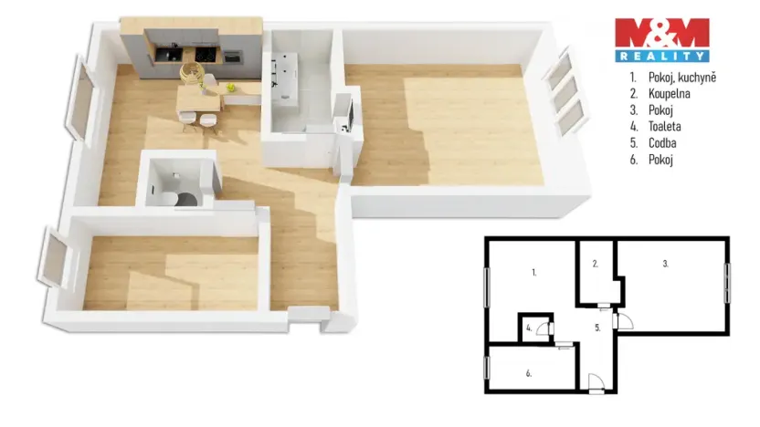Prodej bytu 2+1, Trutnov - Horní Předměstí, Komenského, 69 m2
