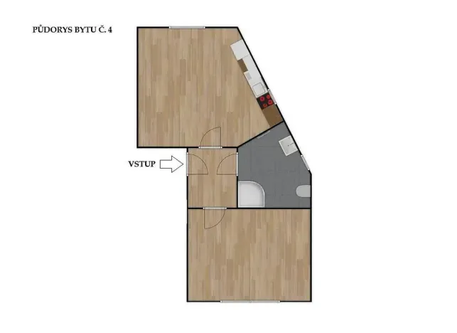 Pronájem bytu 2+kk, Brno - Ivanovice, Černohorská, 48 m2