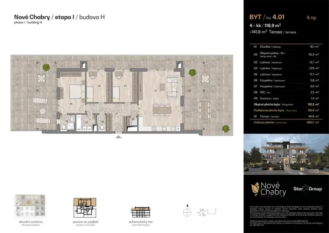 Prodej bytu 4+kk, Praha - Dolní Chabry, Měděnecká, 118 m2