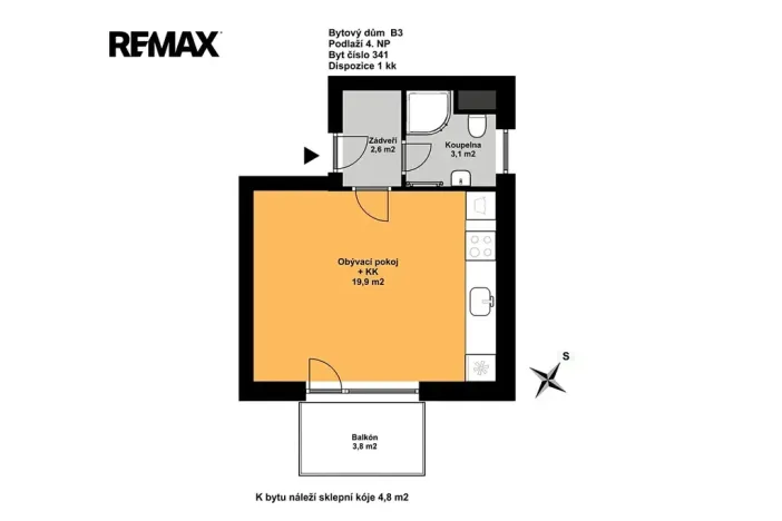 Pronájem bytu 1+kk, Hořovice, Ječná, 30 m2