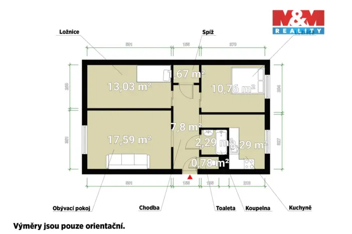 Prodej bytu 3+1, Tachov, Školní, 62 m2