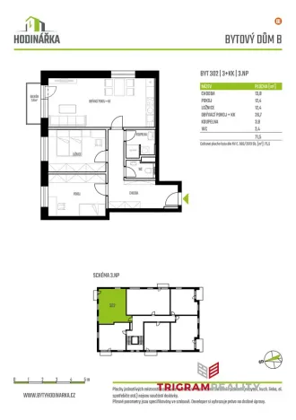 Prodej bytu 3+kk, Přelouč, Edvarda Beneše, 72 m2
