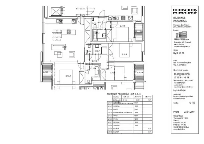 Pronájem bytu 4+kk, Praha - Žižkov, Prokopova, 91 m2