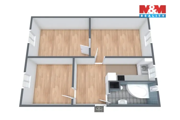 Prodej bytu 3+1, Horní Slavkov, Dlouhá, 64 m2