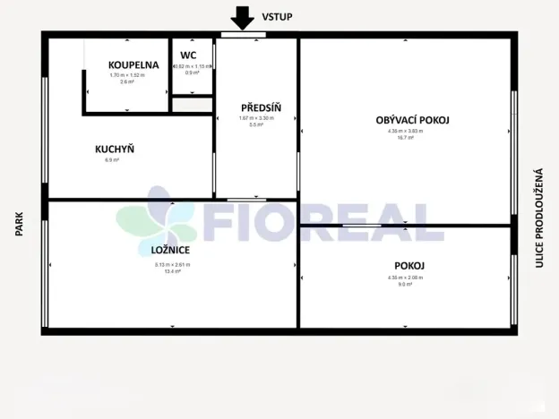Prodej bytu 3+1, Pardubice, Prodloužená, 57 m2