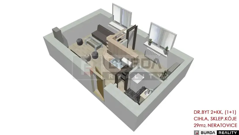 Prodej bytu 2+kk, Neratovice, 30 m2