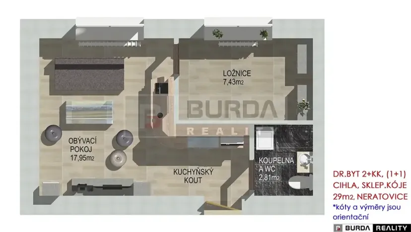 Prodej bytu 2+kk, Neratovice, 30 m2