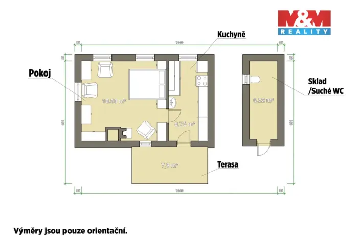 Prodej chaty, Vranov, 27 m2