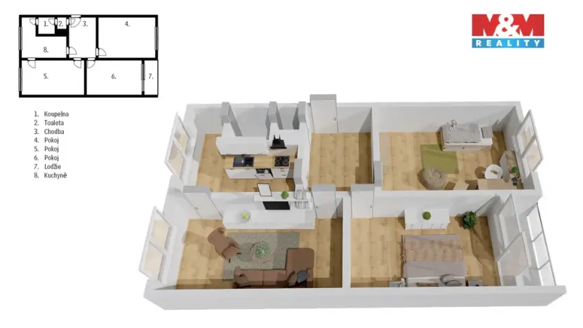 Prodej bytu 3+1, Praha - Kamýk, Zárubova, 78 m2