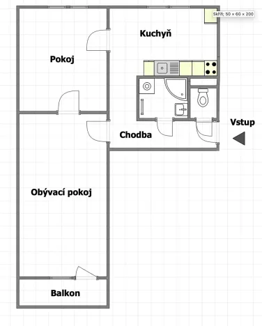 Prodej bytu 2+1, Brno, Výstavní, 55 m2