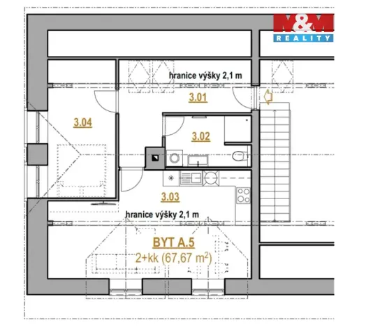 Prodej bytu 2+kk, Strakov, 68 m2