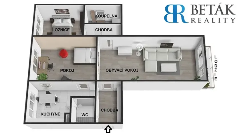 Prodej bytu 3+1, Přerov, tř. 17. listopadu, 78 m2