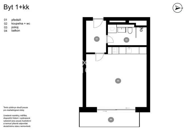 Prodej bytu 1+kk, Praha - Žižkov, U Viktorie, 40 m2