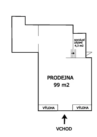 Pronájem obchodního prostoru, Děčín, Prokopa Holého, 99 m2