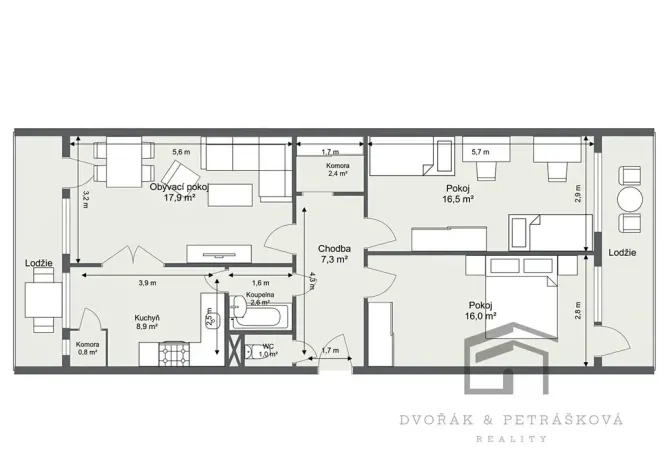 Prodej bytu 3+1, Praha - Vršovice, Uzbecká, 74 m2