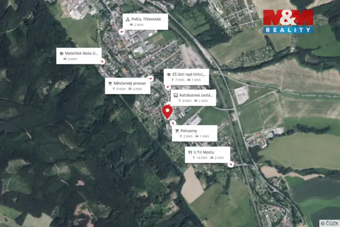 Pronájem bytu 1+1, Ústí nad Orlicí - Hylváty, Třebovská, 35 m2