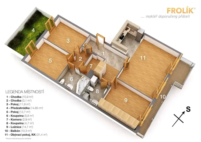 Prodej bytu 4+kk, Praha - Dejvice, Paťanka, 99 m2