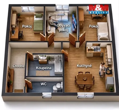 Prodej bytu 3+1, Lovosice, Terezínská, 74 m2