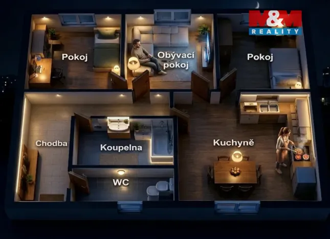 Prodej bytu 3+1, Lovosice, Terezínská, 74 m2