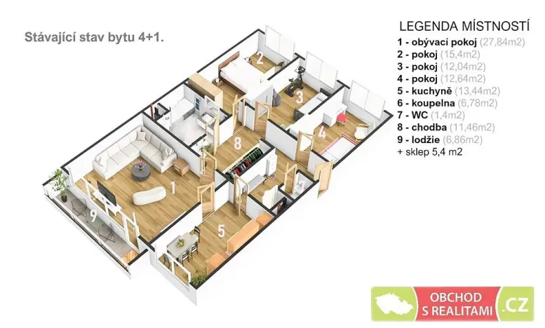 Prodej bytu 4+1, Praha, Hudečkova, 120 m2