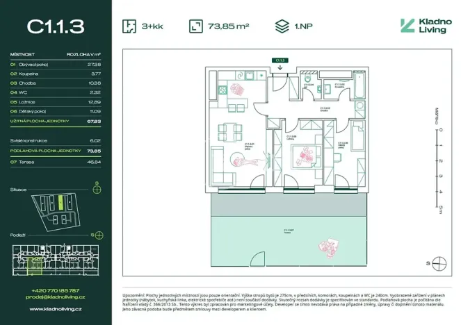 Prodej bytu 3+kk, Kladno, Pražská, 68 m2