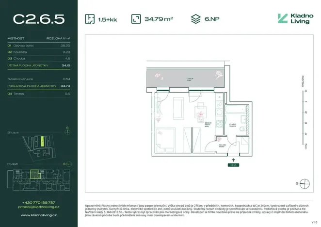 Prodej bytu 1+kk, Kladno, Pražská, 34 m2