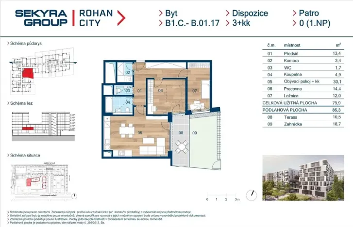 Prodej bytu 3+kk, Praha - Karlín, Sokolova, 80 m2