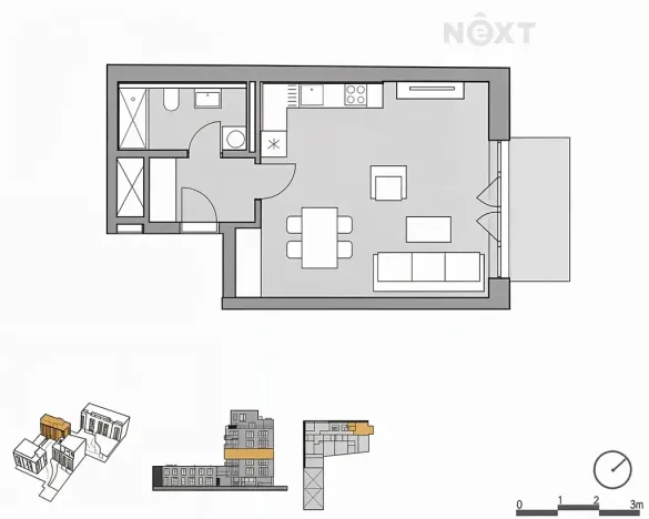 Pronájem bytu 1+kk, Brno, Bratislavská, 37 m2