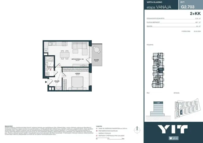 Prodej bytu 2+kk, Kladno, Unhošťská, 49 m2