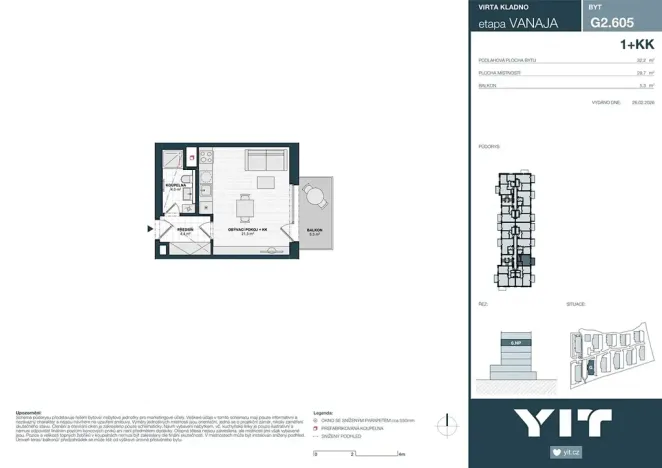 Prodej bytu 1+kk, Kladno, Unhošťská, 30 m2