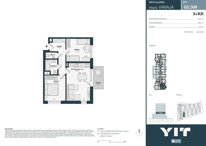 Prodej bytu 3+kk, Kladno, Unhošťská, 61 m2
