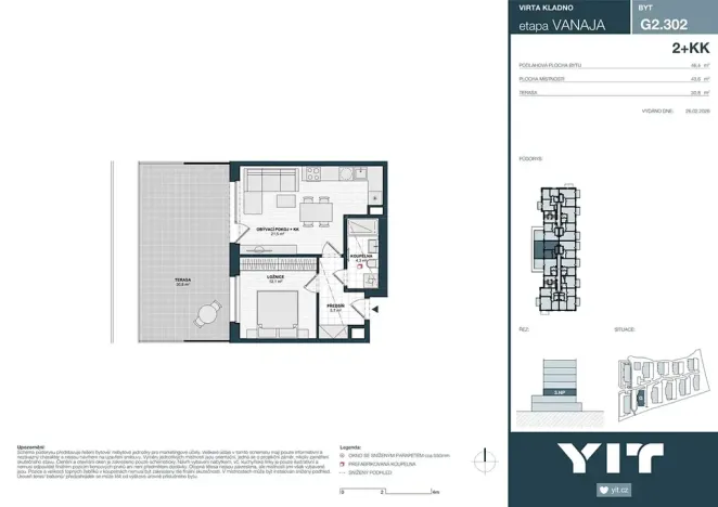 Prodej bytu 2+kk, Kladno, Unhošťská, 44 m2