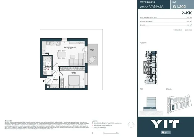 Prodej bytu 2+kk, Kladno, Unhošťská, 49 m2