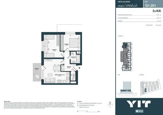 Prodej bytu 3+kk, Kladno, Unhošťská, 60 m2