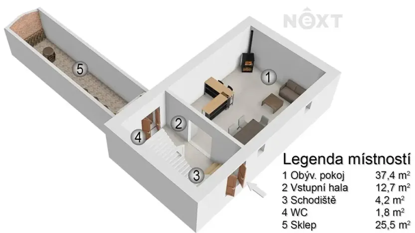 Prodej rodinného domu, Šakvice, Sklepní, 130 m2