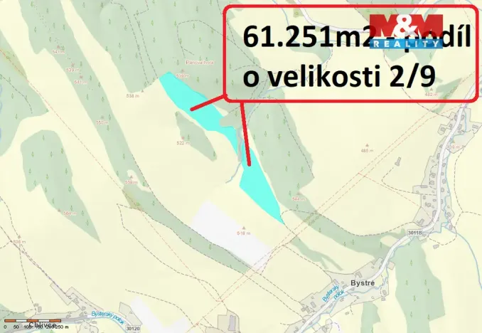 Prodej louky, Stárkov - Bystré, 121606 m2