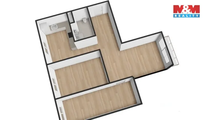 Prodej bytu 3+1, Klášterec nad Ohří - Miřetice u Klášterce nad Ohří, Pod Stadionem, 62 m2