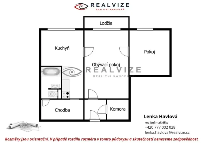 Prodej bytu 2+1, České Budějovice, Větrná, 61 m2
