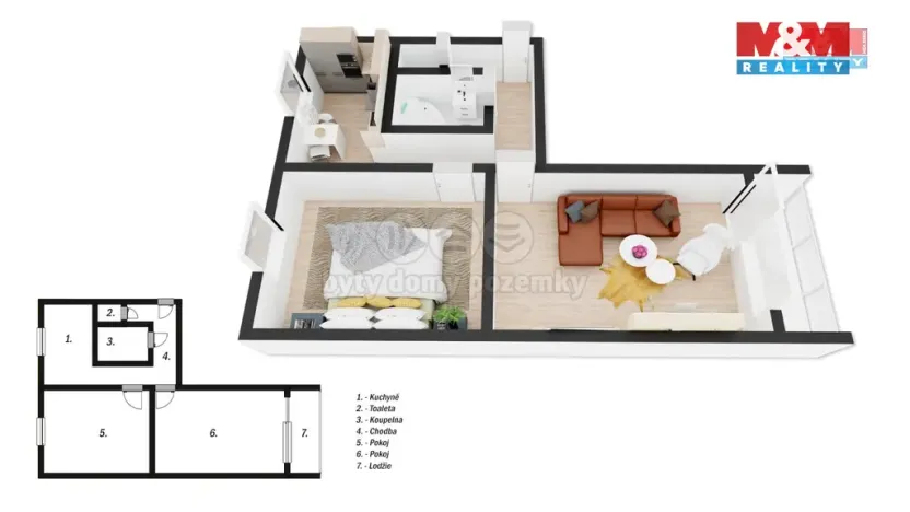 Pronájem bytu 2+1, Chomutov, Blatenská, 51 m2