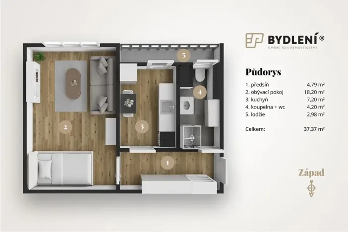 Pronájem bytu 1+1, Teplice, Duchcovská, 37 m2