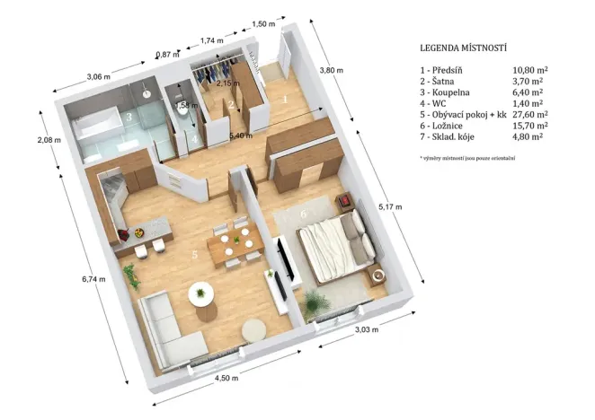 Prodej bytu 2+kk, Brno, Lidická, 70 m2