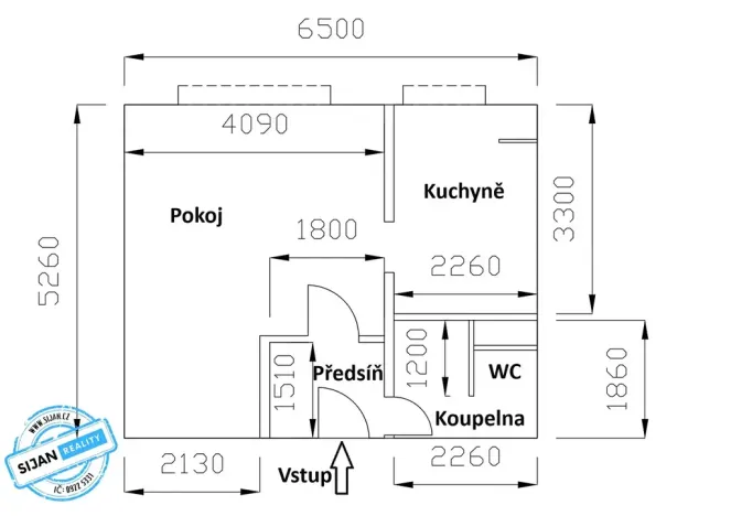 Pronájem bytu 1+1, Přerov, Teličkova, 32 m2
