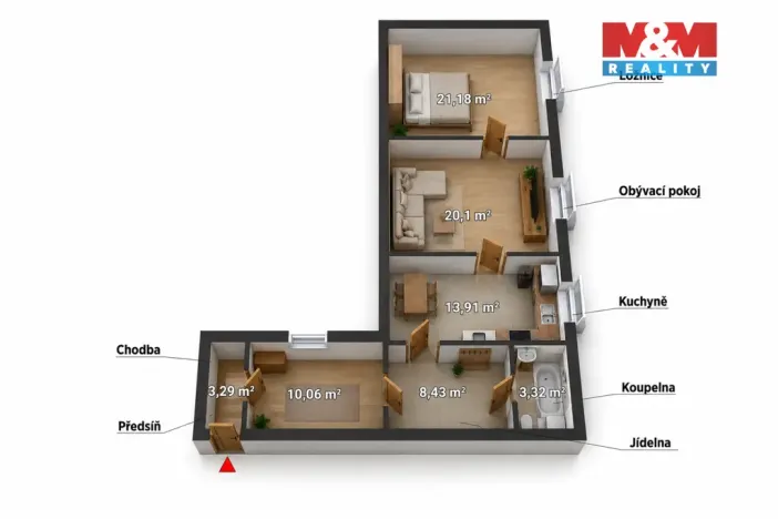 Prodej bytu 3+1, Teplá, Klášterní, 80 m2