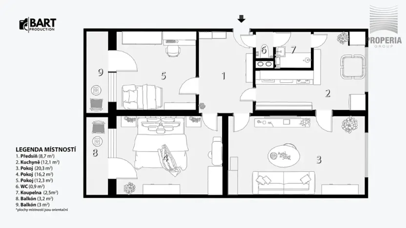 Prodej bytu 3+1, Hrušovany u Brna, Sídliště, 73 m2