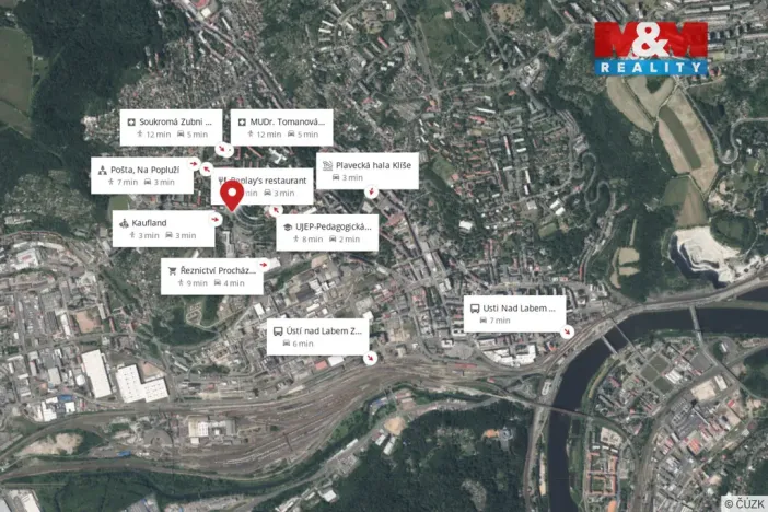 Prodej bytu 1+1, Ústí nad Labem - Klíše, Mezidomí, 47 m2