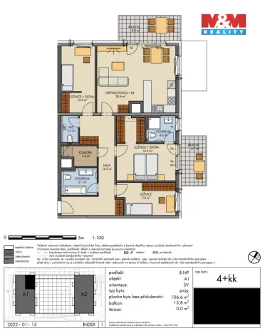 Prodej bytu 4+kk, Praha, Nad Krocínkou, 107 m2
