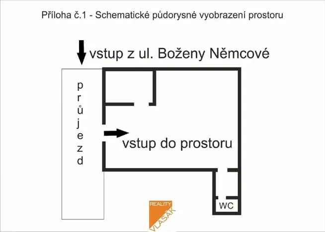 Pronájem obchodního prostoru, Kadaň, Boženy Němcové, 53 m2