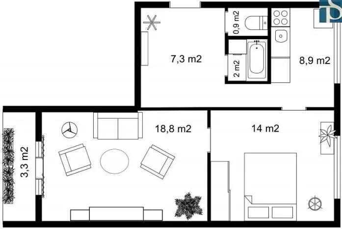 Pronájem bytu 2+1, Praha - Strašnice, Nosická, 52 m2